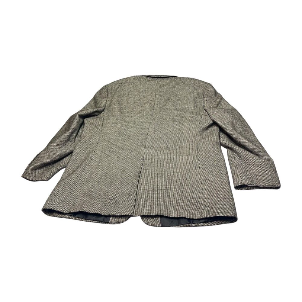 Alan Flusser Blazer Jacket Mens 48R Gray Houndstooth Lambswool Lined Notch Lapel - Picture 3 of 10